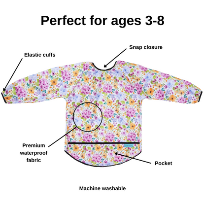 Long Sleeved Smock Bibs [LARGE] - Meadows