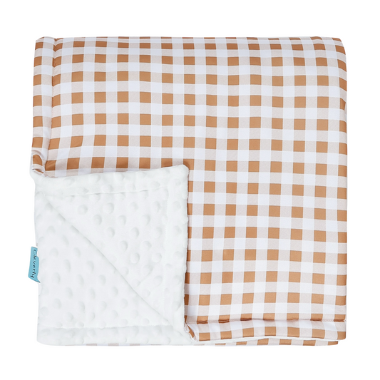 Minky Cuddle Blanket [60x60] - Caramel Plaid