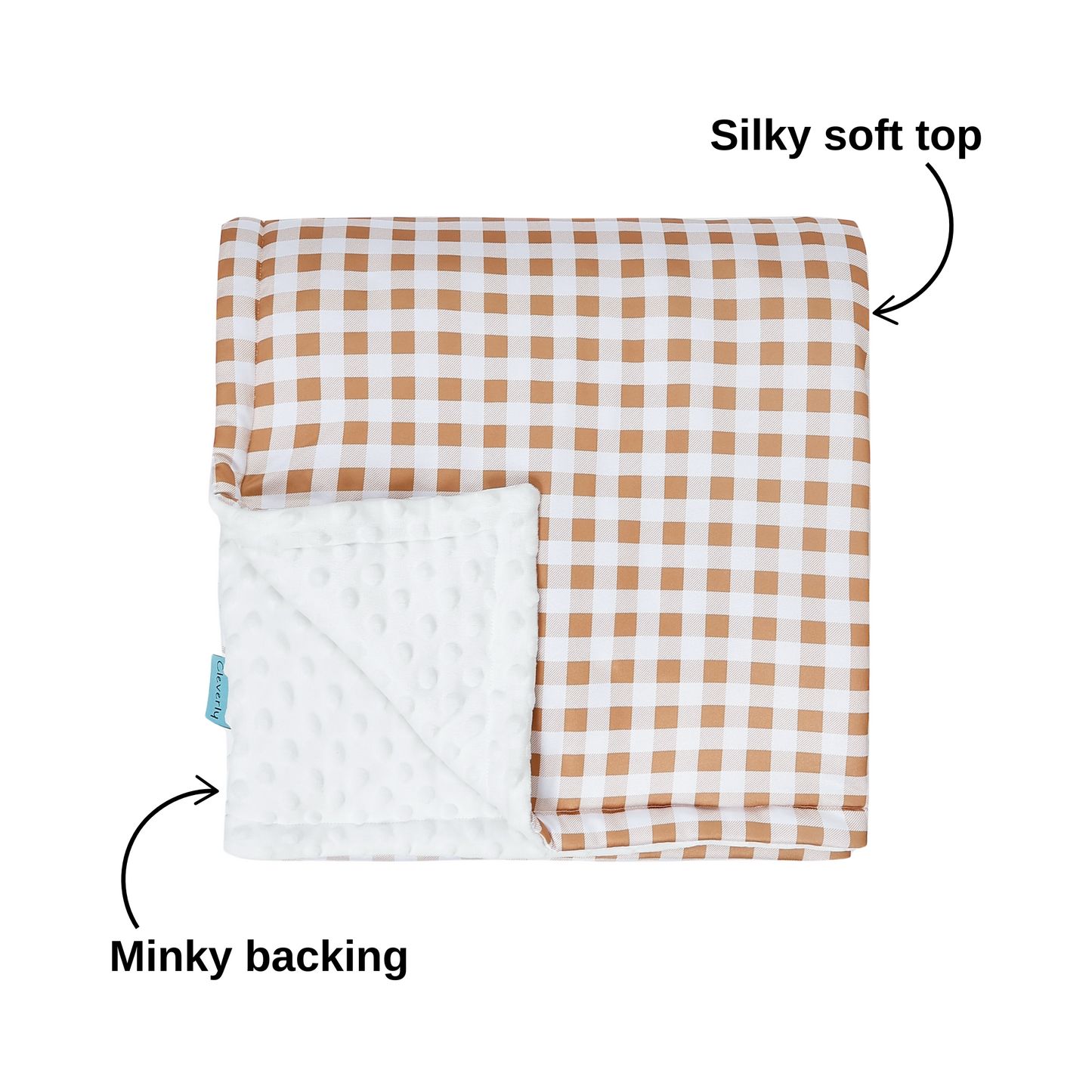 Minky Cuddle Blanket [60x60] - Caramel Plaid