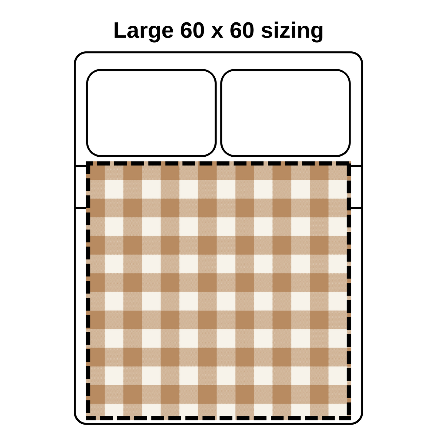 Minky Cuddle Blanket [60x60] - Caramel Plaid