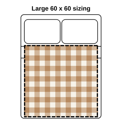 Minky Cuddle Blanket [60x60] - Caramel Plaid