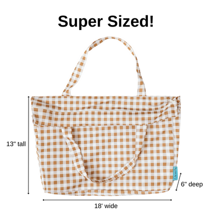 Ultimate Carry-All Tote [LARGE] - Caramel Plaid